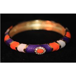 MULTICOLOR AND CZ BRASS BANGLE