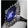 Image 2 : 14K GOLD MARQUISE TANZANITE AND DIAMOND RING