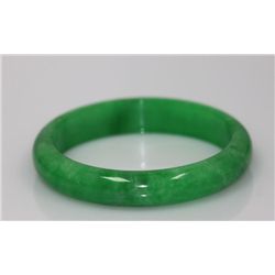 CHINESE GREEN JADE BANGLE; DIAMETER 2.1 IN