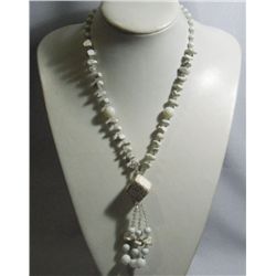 WHITE TURQUOISE BEADED
