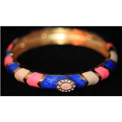 MULTICOLOR AND CZ BRASS BANGLE