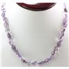 Natural Amethyst  Beads Necklace w/brass clasp