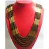 CURTAIN BEADED BROWN GOLD NECKLACE 20INCH