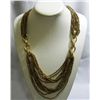Image 1 : 450CTW FASHIONISTA 18INCH LONG GOLD BEADED CHAINED NECK