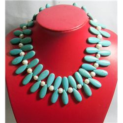 555.00CTW PHILIPPINE FRESHWATER PEARL AND BLUE TURQUOIS