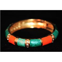 MULTICOLOR AND CZ BRASS BANGLE