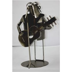 meatal Male Guitar Bottle Holder; w 3.5in; H 10IN