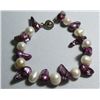 Image 1 : 102CTW PHILIPPINE WHITE PEARL AND PURPLE KISHI PEARL BR