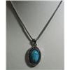 82.00CTW BLUE TURQUOISE PENDANT CZ NECKLACE BRASS 18INC