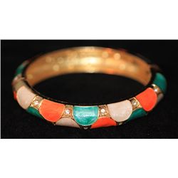 MULTICOLOR AND CZ BRASS BANGLE