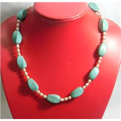 325.00CTW PHILIPPINE FRESHWATER PEARL AND BLUE TURQUOIS