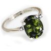 Image 1 : Natural 3 ctw Green Tourmaline 14k W/G .05ct Diamond