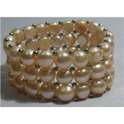 PHILIPPINE FRESHWATER PEACH PEARL 208CTW WRIST BEADED B
