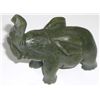 Image 1 : JADE GEMSTONE HAND CARVED ELEPHANT *LARGE HEAVY MEASURES APPROX. 4 1/2 INCHES ACROSS & 4 INCHES HIGH