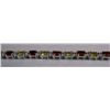 Image 1 : 9.540g Bracelet of Peridot and Garnet Sterling Silver