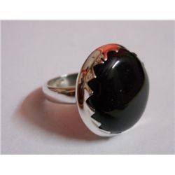 8.450g Black Onex Gemstone Ring Sterling Silver