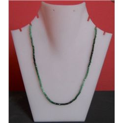 Emerald Shaded 34.95 CTW Necklace in Silver