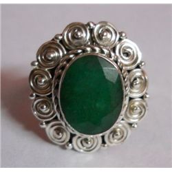 8.00g Emerald Ring Sterling Silver