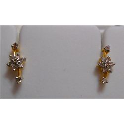 Earring of Diamond 0.24 Ctw in 1.85g 18kt Yellow Gold