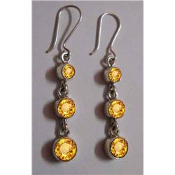 Citrine Earring weight 5.360g in silver