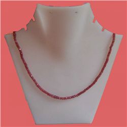 Ruby 70.28 CTW Beads Necklace in Silver