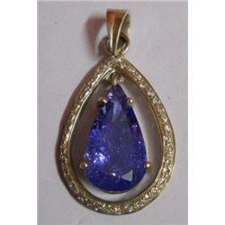 Tanzanite,CZ 5.660g Pendant Sterling Silver