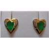 Image 1 : Earring of Diamond 0.11 Ctw, Emerald 1.744 Ctw in 3.19g 14kt Yellow Gold