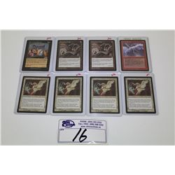 LOT OF 8 MTG RARE CARDS IN HIGH GRADE- CHAIN LIGHTNING, RECURRING NIGHTMARE, ENSNARING BRIDGE X 2,
