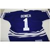 Image 2 : TORONTO MAPLE LEAFS JERSEY SIGNED BYJOHNNY BOWER INCLUDES COA SIZE L