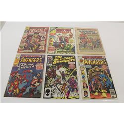 AVENGERS MIXED LOT, BRONZE TO MODERN ANNUALS 1-3, 9, GIANT SIZED 1, WEST COAST 1, MIXED GRADES