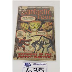 FANTASTIC FOUR #8- LOW GRADE, COMPLETE, COVER AND CENTREFOLD ATTACHED. PIECE OUT ON COVER