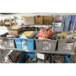 SHELF LOT OF ASSORTED SPORTS COLLECTIBLES