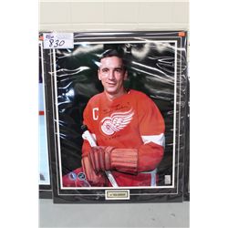 16 X 20 TED LINDSAY SIGNED PHOTO- MATTED WITH COA