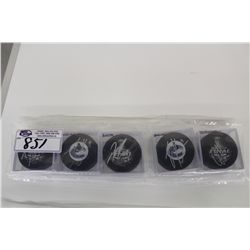 LOT OF 5 SIGNED NHL PUCKS-