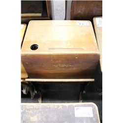 ANTIQUE CHILDRENS SCHOOL DESK  WITH BLACK CAST IRON FRAME