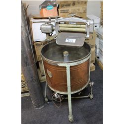BEATTY WASHING MACHINE, ELECTRIC WASHER AND WRINGER, COPPER TANK LINED WITH COPPER CAP