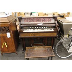 W BELL & CO PIPE ORGAN WITH BENCH