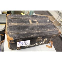 BLACK AND LEATHER TRAVEL TRUNK "SWEENY"