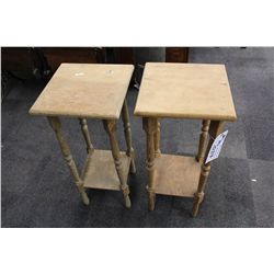2 MATCHING PINE END TABLES
