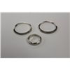 Image 3 : ONE PLATINUM DIAMOND SET LADIES WEDDING OR DRESS RING- REPLACEMENT VALUE $1200 AND ONE PAIR OF 14KT