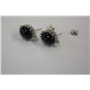 Image 2 : ONE PAIR OF 18KT WHITE GOLD NATURAL BLUE SAPPHIRE AND DIAMOND EARRINGS. REPLACEMENT VALUE $4200