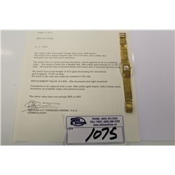 ONE LADIES 18KT GOLD VINTAGE STYLE WRIST EXA WATCH. THE WATCH IS A TOTAL 35.0 GRAM (INCLUDING