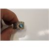 Image 2 : ONE LADIES 14KT WHITE GOLD AND 14KT YELLOW GOLD NATURAL BLUE TOPAZ DRESS RING WITH FIRST NATIONS