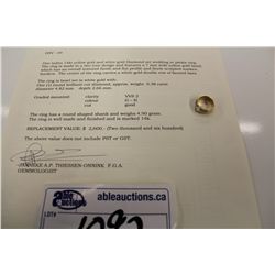 ONE LADIES 14KT YELLOW GOLD AND WHITE GOLD DIAMOND SET WEDDING OR PINKIE RING