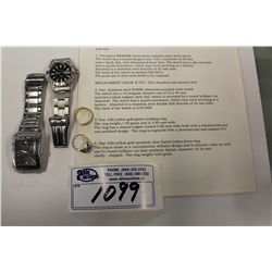ONE GENTS WENGER SWISS ARMY STAINLESS STEEL WRISTWATCH REPLACEMENT VALUE $275, ONE STAINLESS STEEL