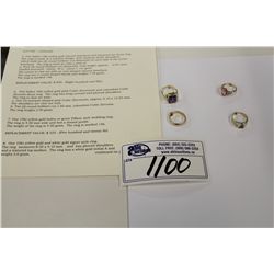 ONE LADIES 14KT YELLOW GOLD NATURAL AMETHYST AND DIAMOND SET RING. REPLACEMENT VALUE $850, ONE