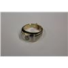 Image 2 : ONE 10KT YELLOW GOLD AND WHITE GOLD OVAL SHAPED DIAMOND SET GENTS DRESS RING. NINETEEN (19) ROUND