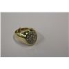 Image 3 : ONE 10KT YELLOW GOLD AND WHITE GOLD OVAL SHAPED DIAMOND SET GENTS DRESS RING. NINETEEN (19) ROUND