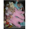 Image 1 : Box Lot Misc Dolls & Flintstone Night Light.