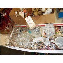 Box Lot Misc. Glassware, salt and pepper shakers,